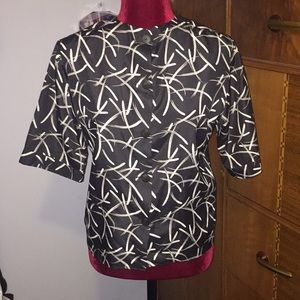Vintage handmade size small black & white blouse